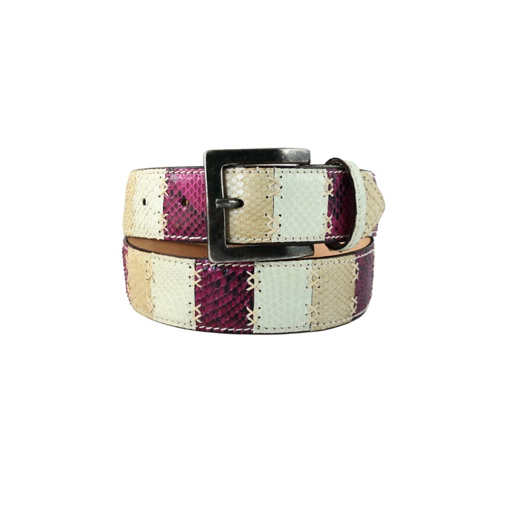 Curea din Piele de Sarpe, Multicolor, 90-105 cm