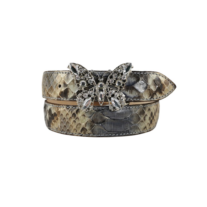 Ambrant, Kígyó bőr öv, 105 cm, Barna