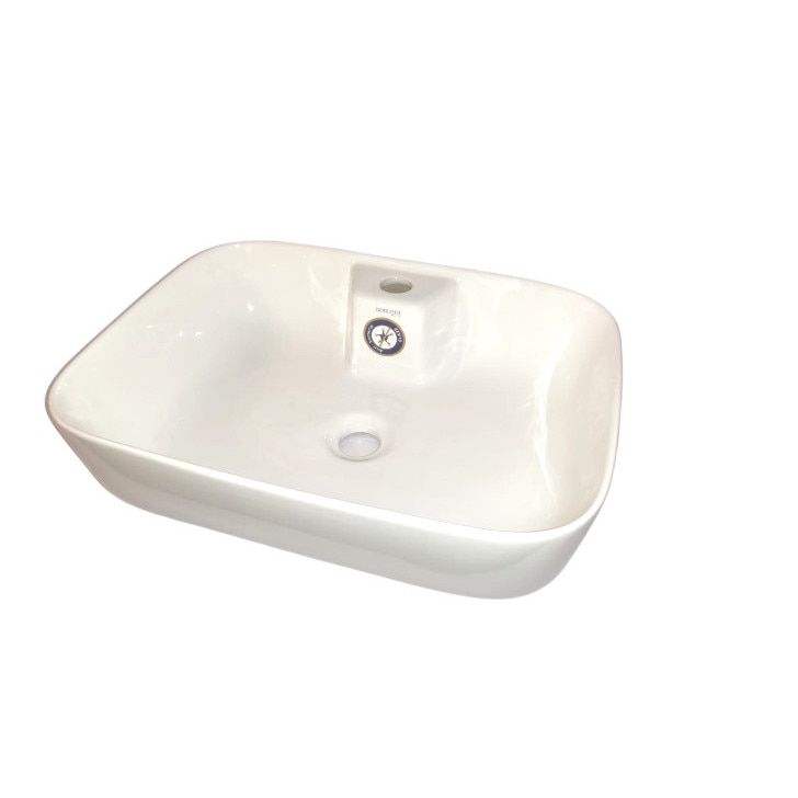 Lavoar pe blat Sofia, 50 x 36.5 cm, ceramica antibacteriana, alb