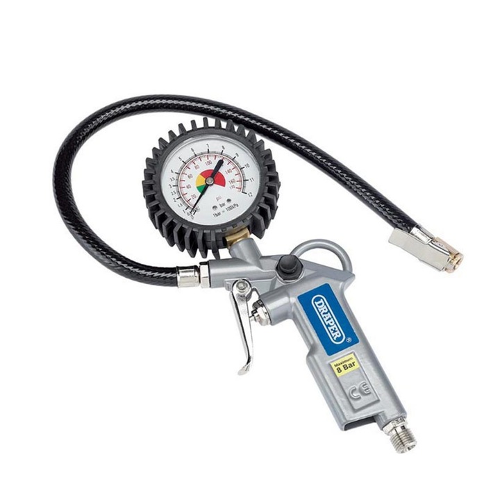 Pistol cu manometru ptr. aer comprimat, Draper, 91273, 12 bar