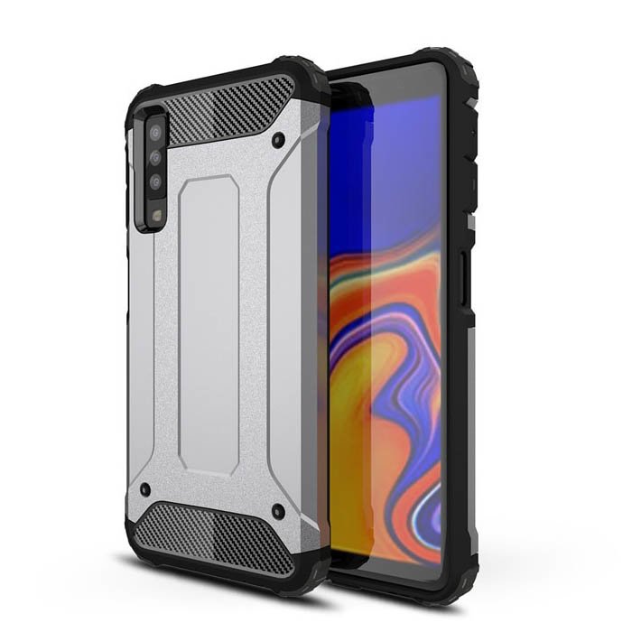 Husa Hybrid Armor, Hurtel, pentru Samsung Galaxy A7 2018, Argintiu