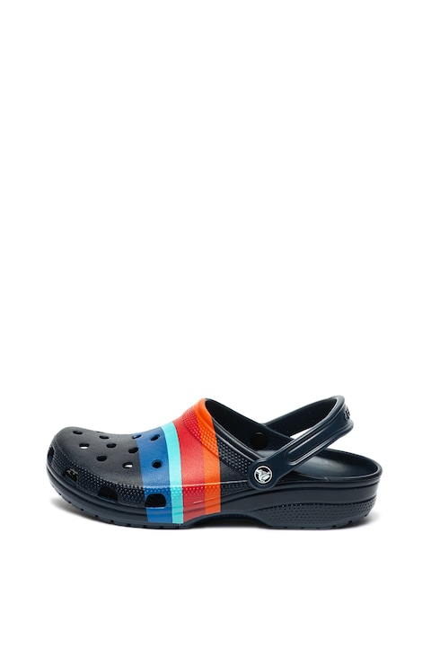 Crocs, Конвертируемо сабо с ивици, Тъмносин/Оранжев/Мента, 45-46