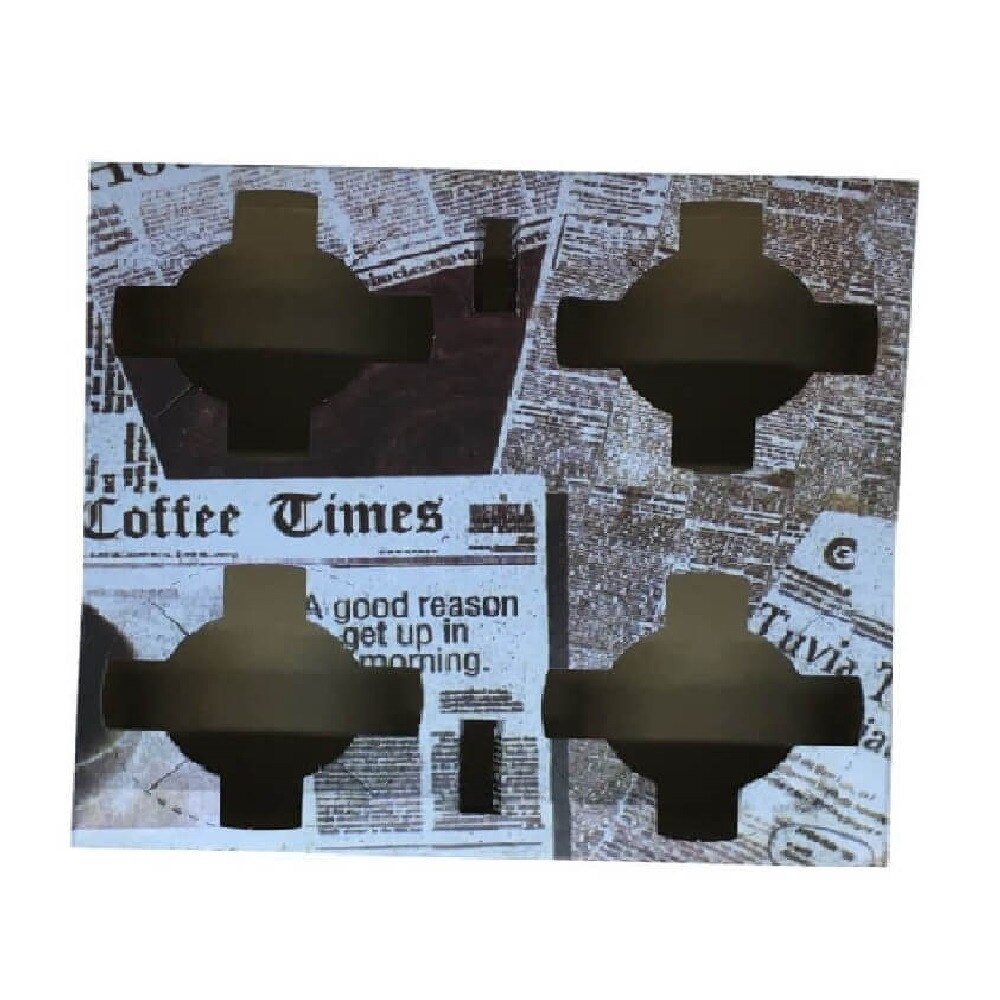 Suport din Carton pentru 4 Pahare Model Ziar, 100 Buc/Bax - Ambalaje din Carton