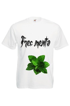 Tricou barbatesc personalizat Frec menta, alb, Alb Tricou barbatesc personalizat Frec menta, alb, Alb