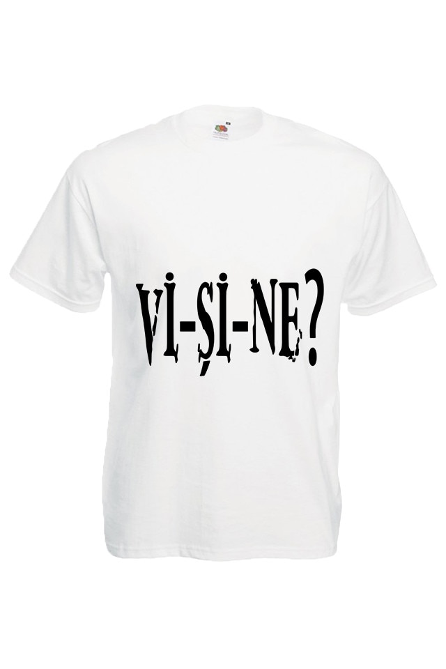 Tricou barbatesc personalizat Vi-si-ne, alb, Alb