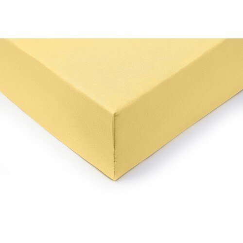 Cearsaf cu elastic din bumbac Vitapur Lyon - galben 140x200 cm