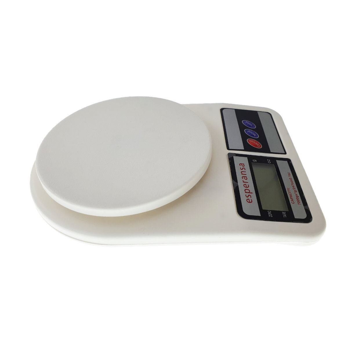 Cantar de bucatarie ES-1651,display LCD,maxim 7Kg,24x17x4cm,plastic,alb
