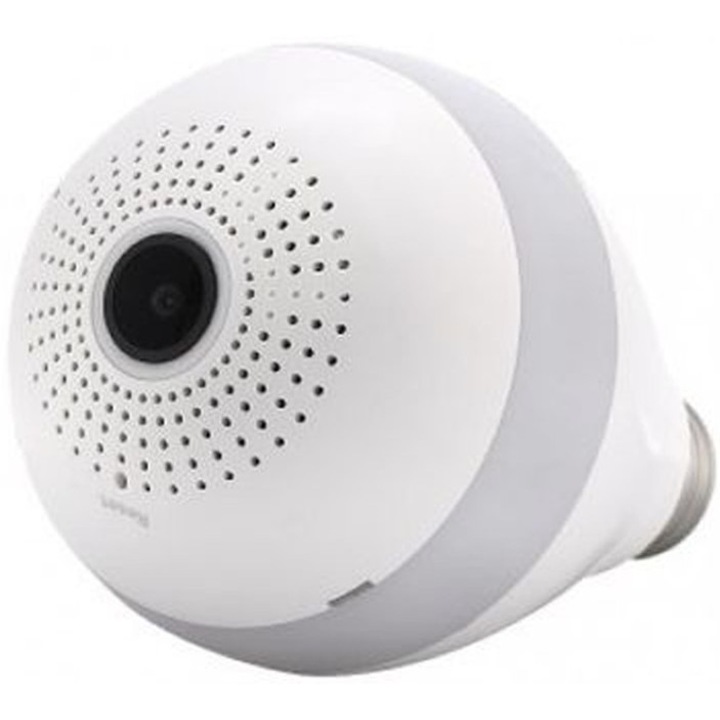 Izzó iUni SpyCam B008, kém kamera, Wi-Fi/IP, Mozgásérzékelő, 360 fokos