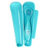 Lingurita cu suport U-Grow, Silicon, Turcoaz