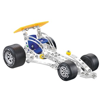 Joc constructie metal,Aole Toys, Masina de cursa, galben, 15 cm Joc constructie metal,Aole Toys, Masina de cursa, galben, 15 cm