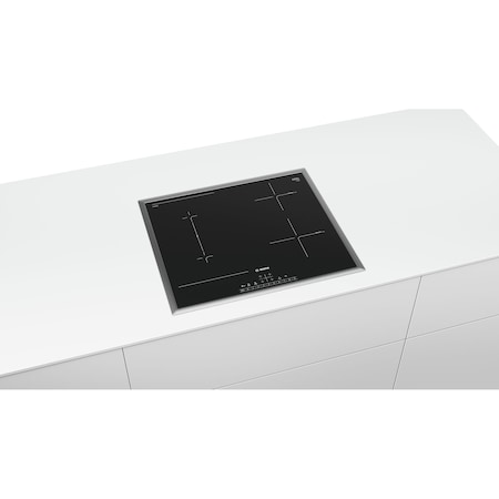 Plita incorporabila Bosch PVS645FB5E, Inductie, 4 zone de gatit, PowerBoost, QuickStart, Timer, Touch Control, 60 cm, Negru