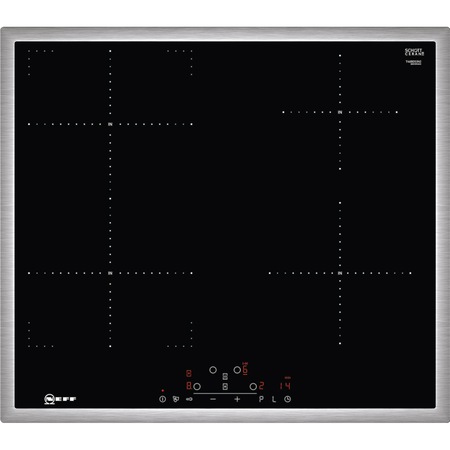 Plita incorporabila Neff T46BD53N2, Inductie, 4 zone de gatit, TouchControl, Afisaj digital, Power Move, PowerBoost, 60 cm, Sticla neagra
