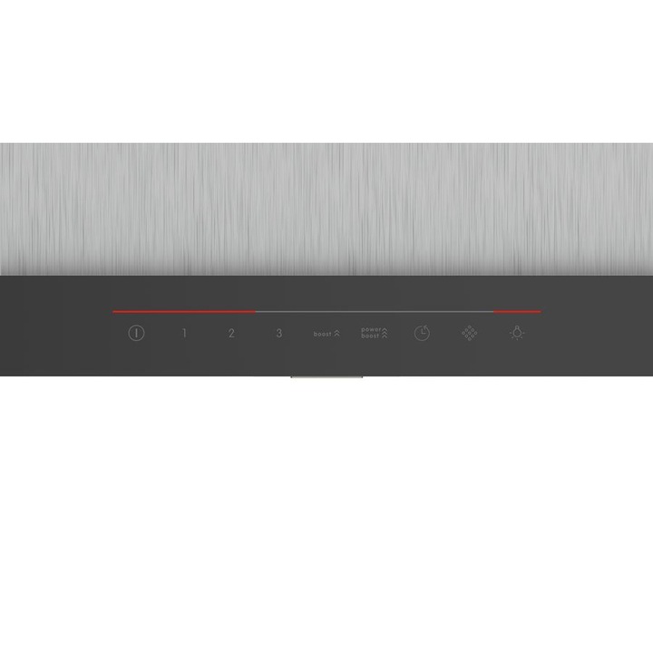 Hota incorporabila decorativa Bosch DIB97JP50, Putere de absorbtie 718 mc/h, TouchControl, Motor EcoSilence Drive, Iluminare LED, Clasa A, 90 cm, Inox
