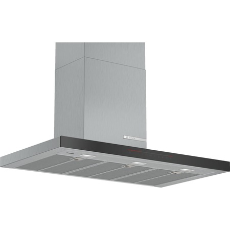 Hota incorporabila decorativa Bosch DWB98PR50, Putere de absorbtie 843 mc/h, TouchControl, Motor EcoSilence Drive, PerfectAir, Home Connect, Iluminare LED, Clasa A+, 90 cm, Inox