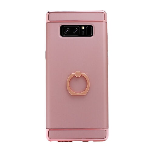 Husa protectie pentru Samsung Galaxy Note 8, Luxury Rose-Gold Plated cu Inel de sustinere
