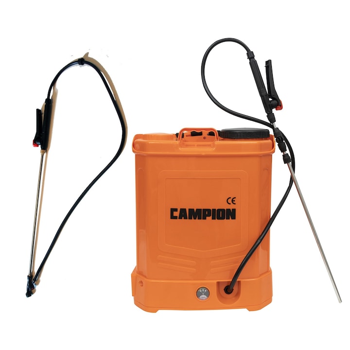 Set Pompa stropit electrica CAMPION 18L 5 Bar+ Tija Telescopica 3m+ regulator presiune, Vermorel cu baterie acumulator Model nou