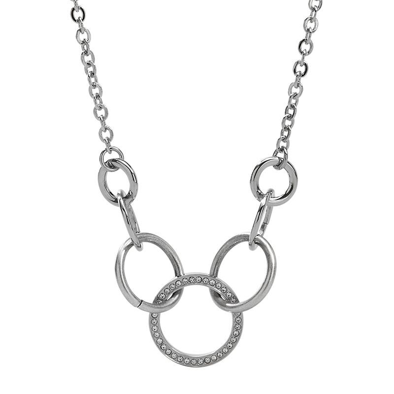 Colier Fossil Charms JF00025040, Argintiu