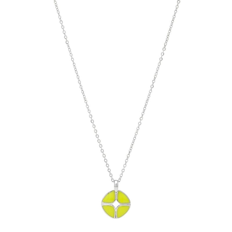 Colier Fossil Vintage Iconic JF00366040, Argintiu, Verde