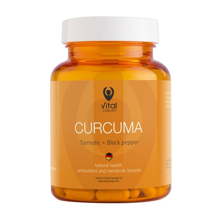 Био Куркума Vital Concept CURCUMA, куркума + черен пипер за здраве и ...