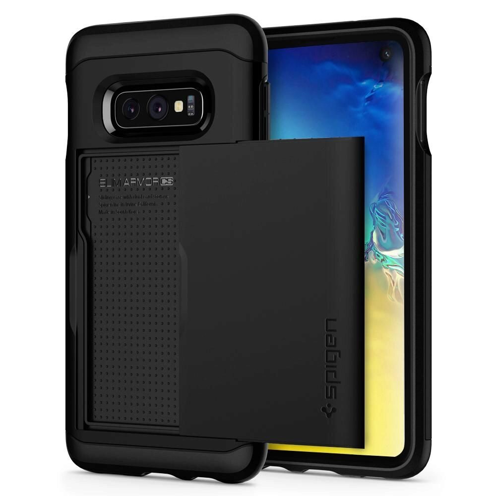 Husa Antisoc Spigen Slim Armor 'CS' pentru Samsung Galaxy S10e (SM-G970), Buzunar Card, Negru