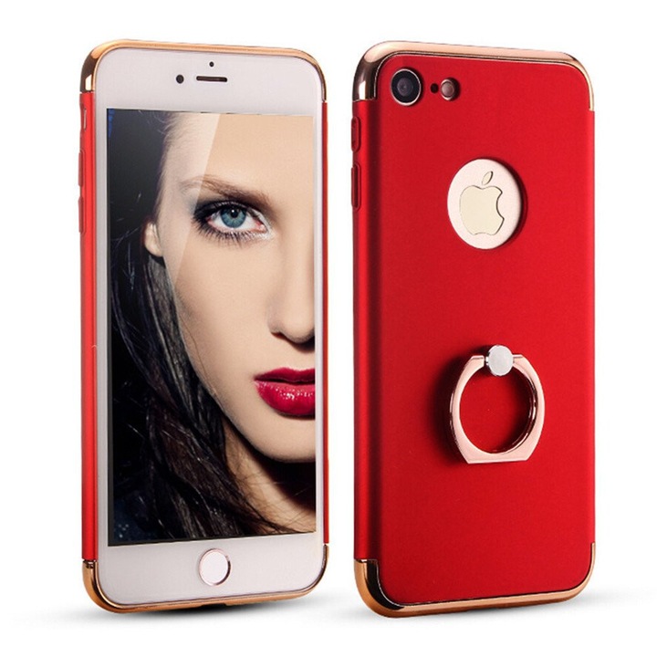 Кейс за Apple iPhone 7, MyStyle, 3в1 Ring Red