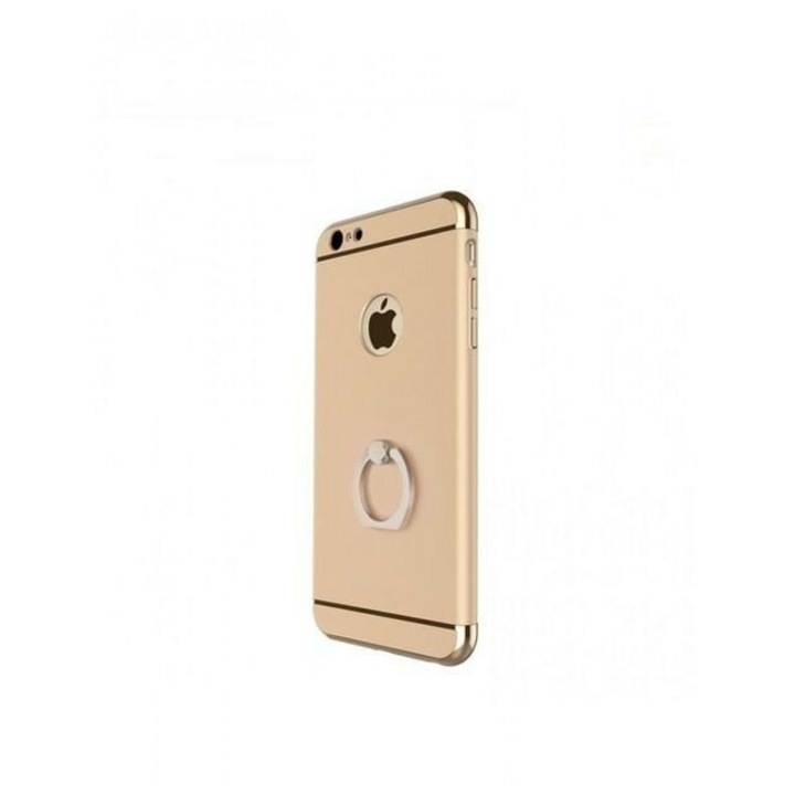 Пакет защитен калъф за iPhone 6, Луксозно позлатен с поддържащ пръстен и безплатно фолио