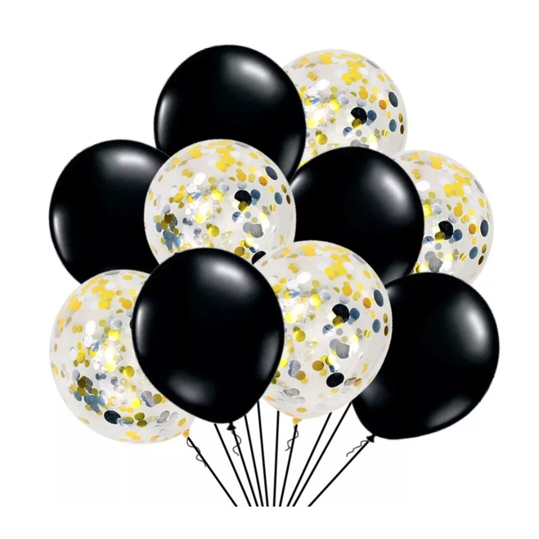 Set 10 Baloane Latex Pentru Petrecere, Negru