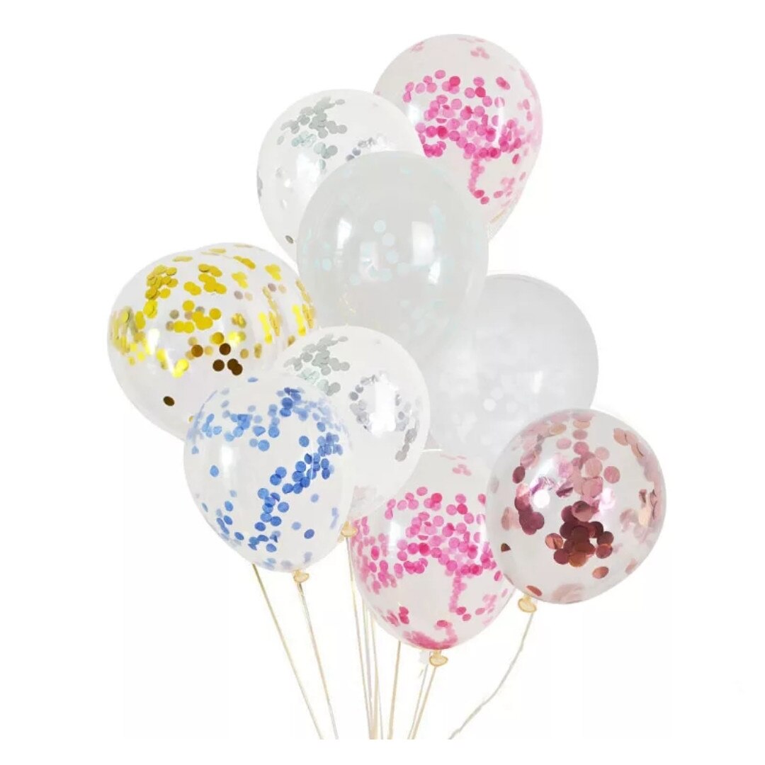 Set 20 Baloane Latex Pentru Petrecere, Transparent/Multicolor