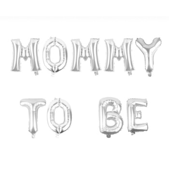 Baloane Folie Litere, MOMMY TO BE, Argintiu, 41 cm Baloane Folie Litere, MOMMY TO BE, Argintiu, 41 cm