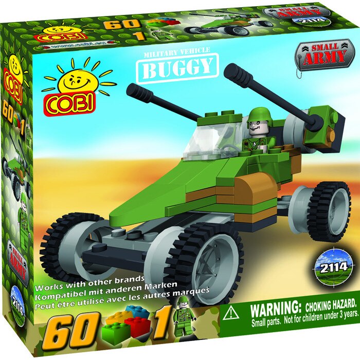 Jucarie de construit Masina militara Buggy, 60 piese - Cobi