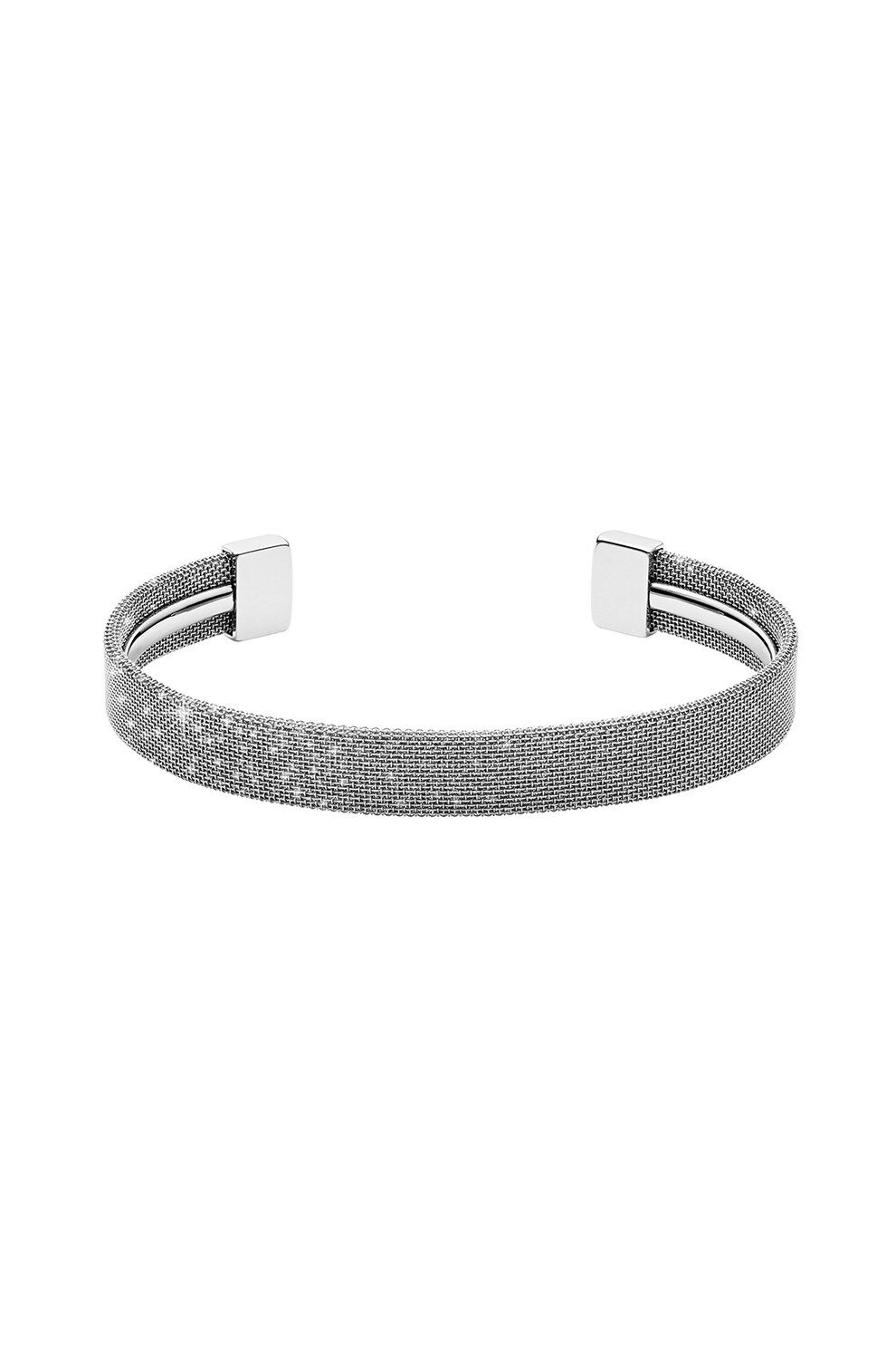 Skagen, Bratara metalica din otel inoxidabil cu model plasa Merete, Argintiu
