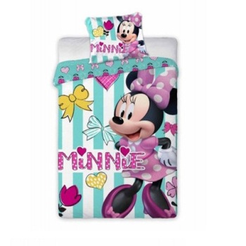 Set lenjerie pat copii Minnie Mouse dungi verzi 100x135 + 40x60 Set lenjerie pat copii Minnie Mouse dungi verzi 100x135 + 40x60