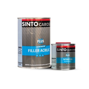 Filler auto Plus 5:1 antizgarieturi caroserie cu Intaritor, Gri - Sinto - 750ml+150ml Filler auto Plus 5:1 antizgarieturi caroserie cu Intaritor, Gri - Sinto - 750ml+150ml