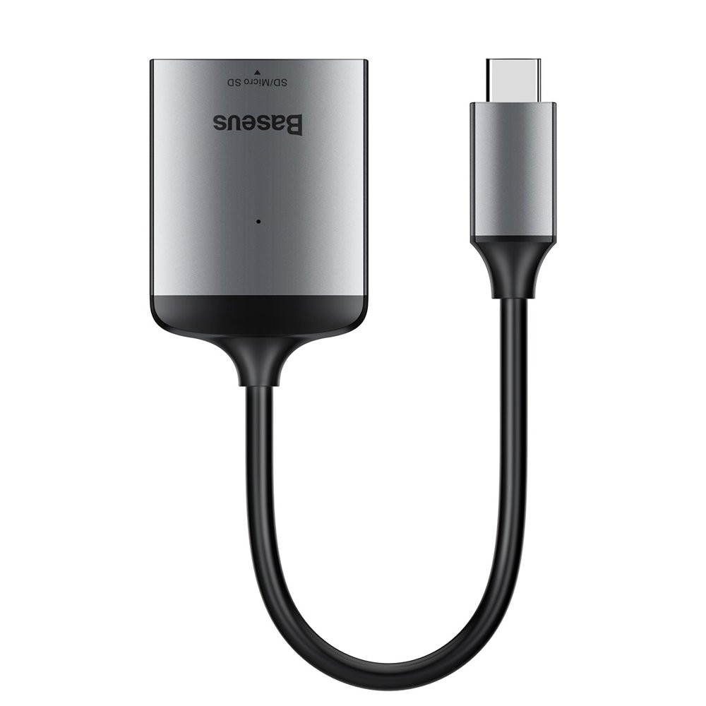 Adaptor USB-C la Card Reader, Baseus Enjoy HUB, gri