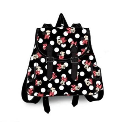 Ghiozdan, Minnie Mouse, negru cu print, 25 x 19 x 9 cm