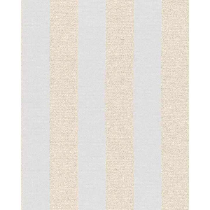 Tapet modern Spuma Vinilica Cu Sclipici Fin Ella 6752-30 Crem/Argintiu 0.53m X 10m=5mp/Rola
