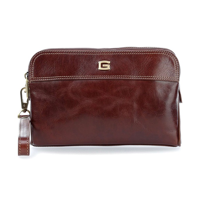 Férfi kézitáska, több rekeszes, természetes bőrből, Giudi by ilux