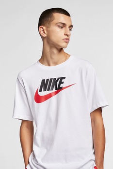Nike, Tricou cu imprimeu logo Icon Futura, Alb