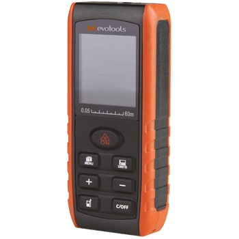 Telemetru laser Evotools 679091, 60 m, 690 nm dioda laser, ± 2 mm precizie + husa protectie Telemetru laser Evotools 679091, 60 m, 690 nm dioda laser, ± 2 mm precizie + husa protectie