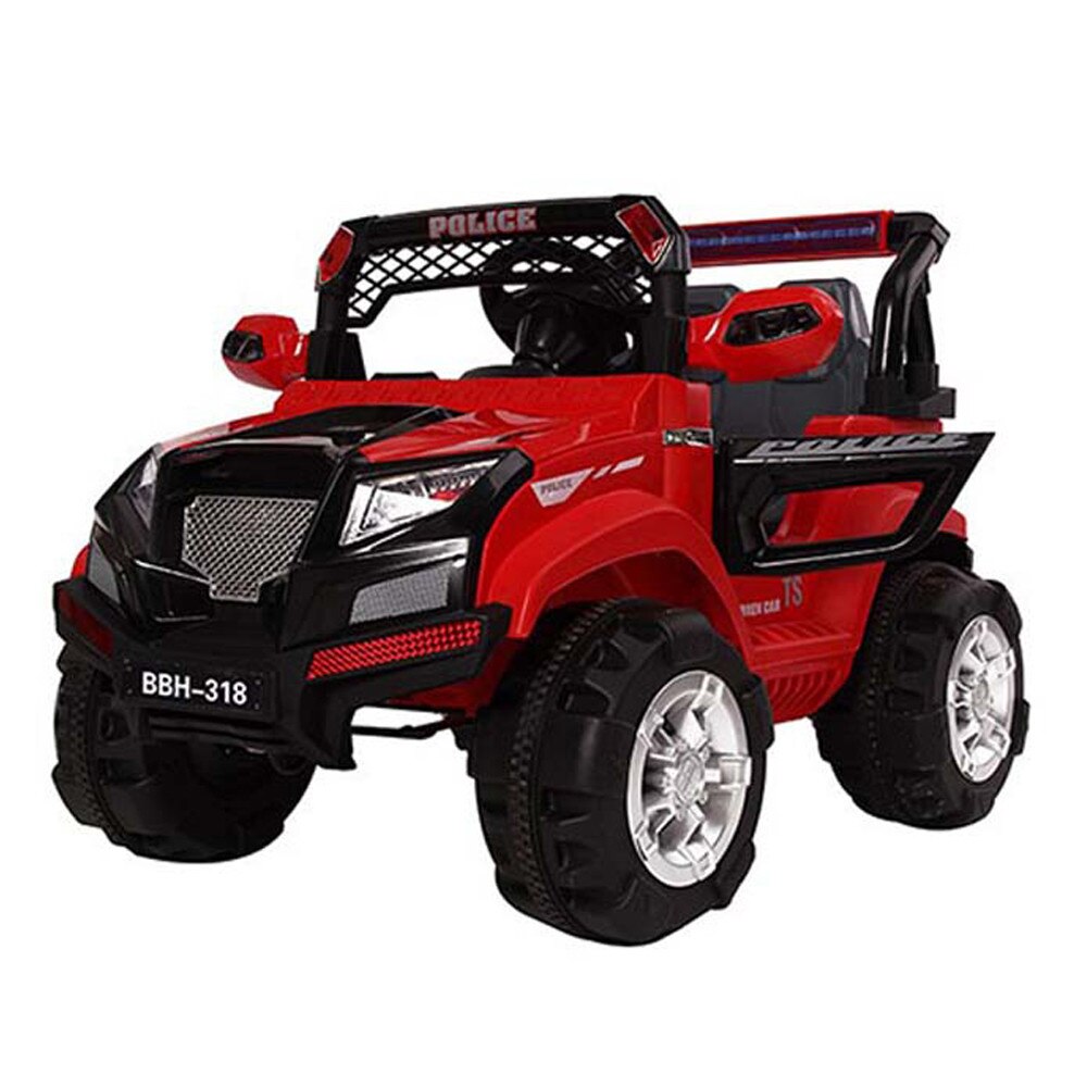 Masina de teren cu telecomanda si suspensii, 318, 12V si 2 motoare, cu port MP3, rosu - Krista®