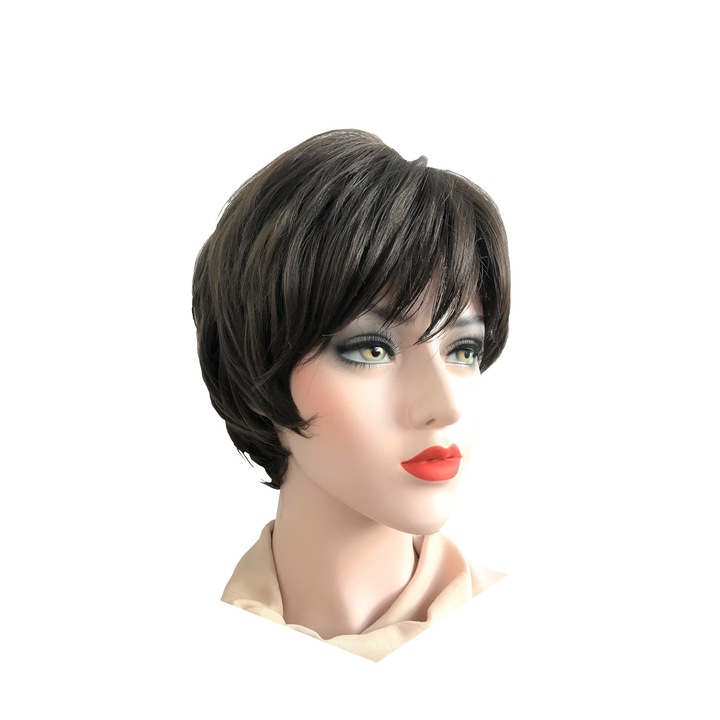 Peuca din par 100% natural uman, lucrata manual, model Lizzy, saten inchis