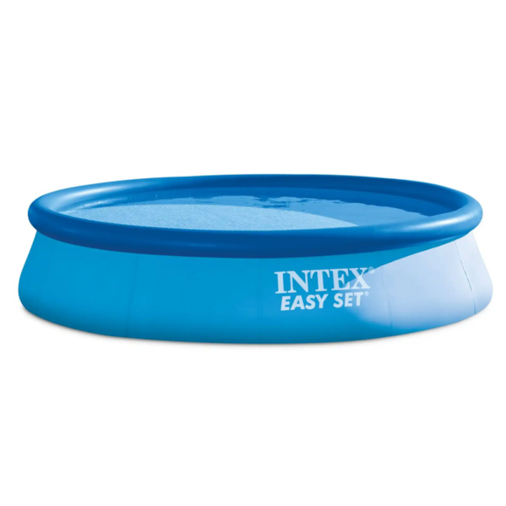 Piscina gonflabila Easy Set Intex 26168NP, D457xH122 cm, include pompa cu filtru 28638 (3.785 l), scara acces, protectie baza piscina si prelata acoperire piscina