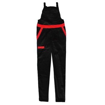 Pantaloni de lucru cu pieptar Zucke, Negru/Rosu, marime 50 (L) Pantaloni de lucru cu pieptar Zucke, Negru/Rosu, marime 50 (L)
