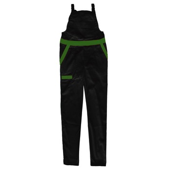 Pantaloni de lucru cu pieptar Zucke, Negru/Verde, marime 48 (M) Pantaloni de lucru cu pieptar Zucke, Negru/Verde, marime 48 (M)