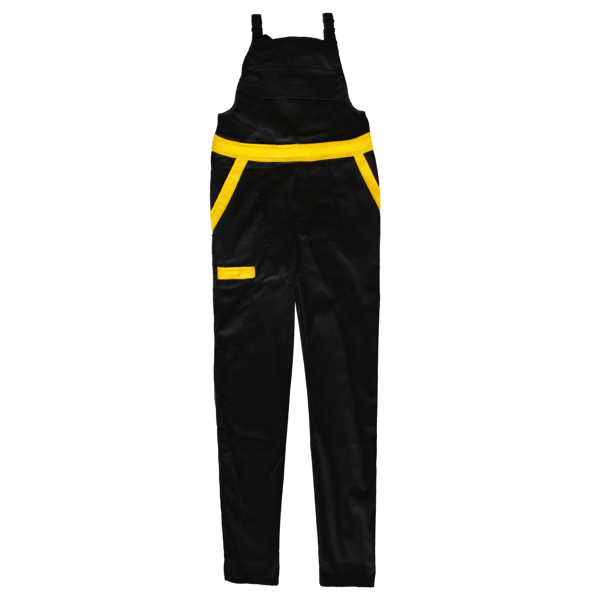Pantaloni de lucru cu pieptar Zucke, Negru/Galben, marime 50 (L)