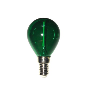 Bec LED ornament sferic, E14, 2W, culoare verde Bec LED ornament sferic, E14, 2W, culoare verde