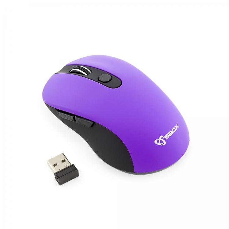 Mouse wireless SBOX WM-911U, 6D optic, 1600 DPI, mov/negru