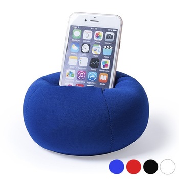 Suport universal de birou pentru telefon, model fotoliu puff, din poliester, Albastru Suport universal de birou pentru telefon, model fotoliu puff, din poliester, Albastru