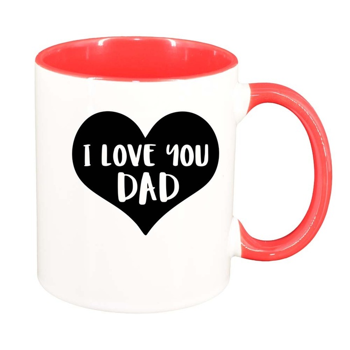 Cana "I love you Dad", interior rosu-inchis, 330ml, D815