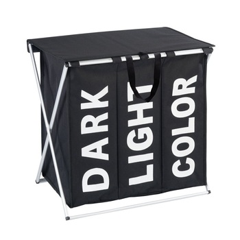 Cos pentru rufe Wenko cu 3 compartimente, 118 L, Negru Cos pentru rufe Wenko cu 3 compartimente, 118 L, Negru